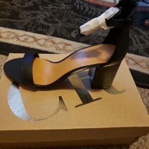 Elegant Black Block Heel Sandals